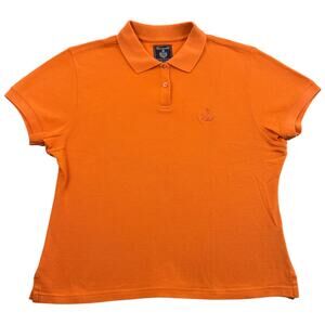 Faconnable Womens Orange Cotton Pique Polo Shirt Embroidered Logo M
